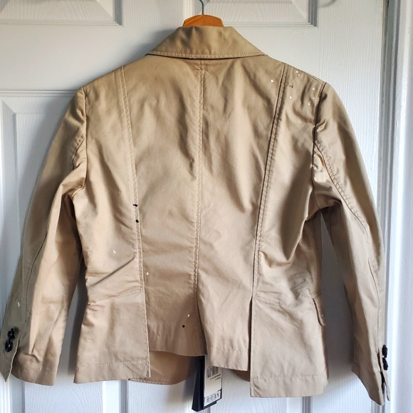 Dsquared2 Womens Cotton Beige Paint Splatter Long Sleeve Jacket Blazer Size 40 - Picture 4 of 15